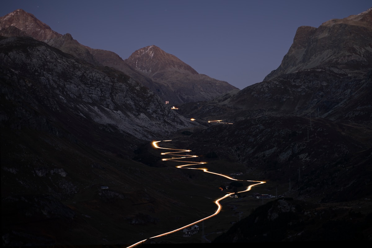 Gotthard Pass Tremola cobblestone hairpin bends descending toward Airolo